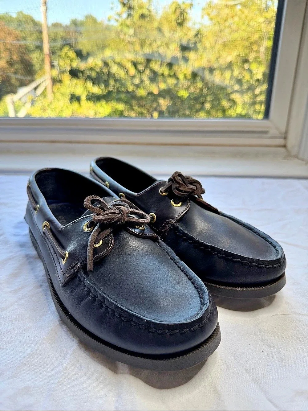 Sperry Men's Black and Brown Boat Shoes NEW US 8